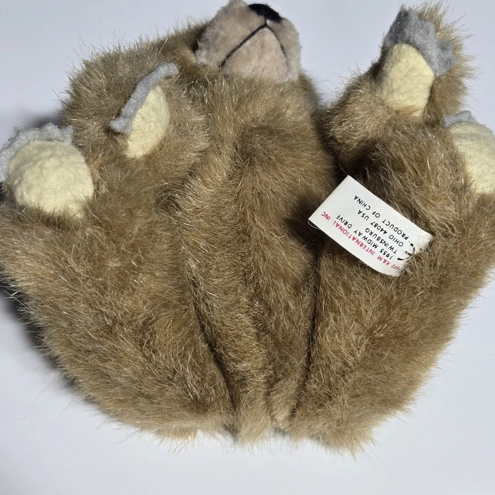 VTG‎ BROWN TEDDY BEAR PLUSH Stuffed Animal Jointed TOY K&M INTERNATIONAL 1992